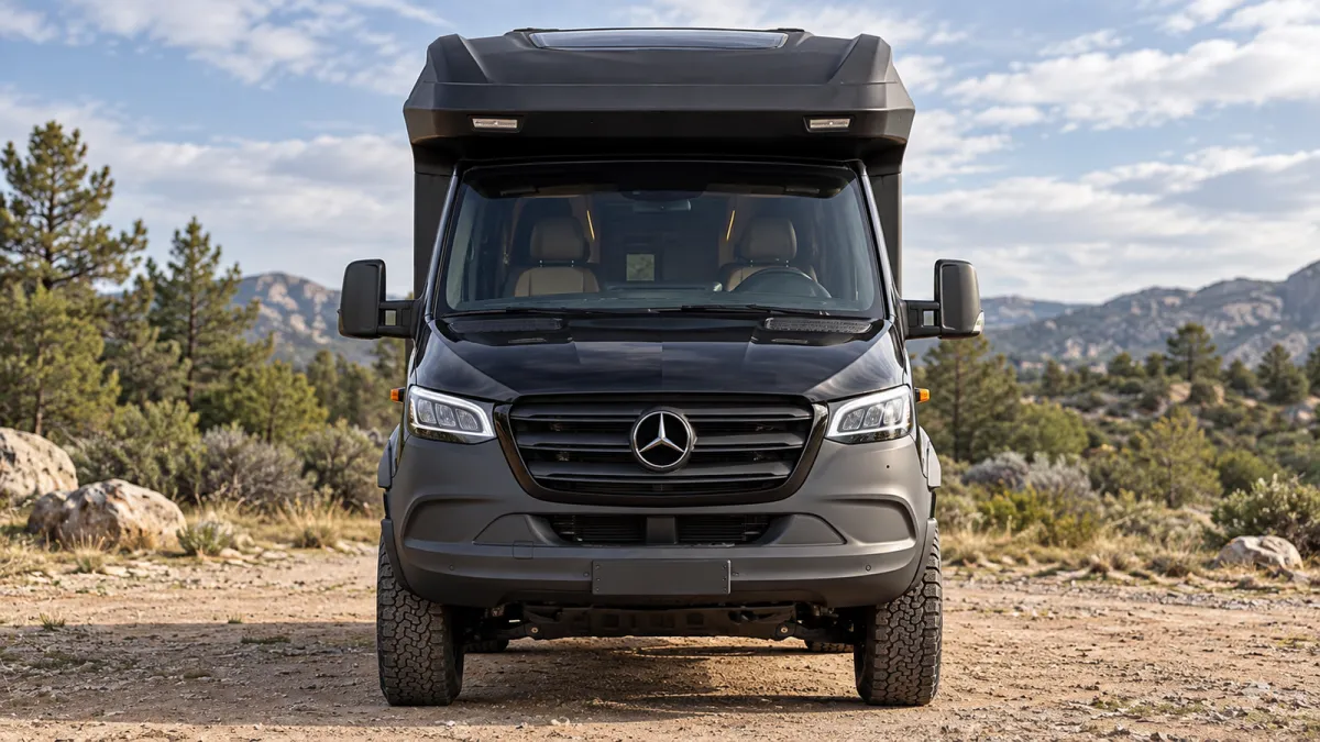 Con un duro motor diésel, esta Mercedes camper todoterreno trae 2,06m de altura interior, 3.550L de espacio para guardar cosas y un aislamiento que soporta -20°C