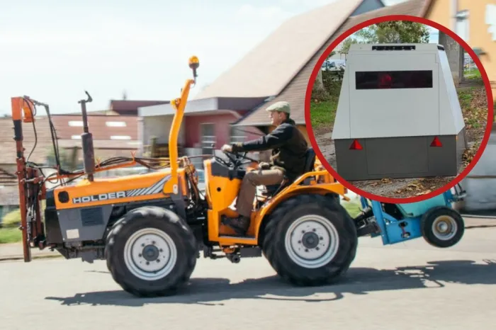 Condenado un ganadero a pagar 4.300 euros por robar un radar-remolque: se lo llevó en su tractor y lo tiró en una rotonda