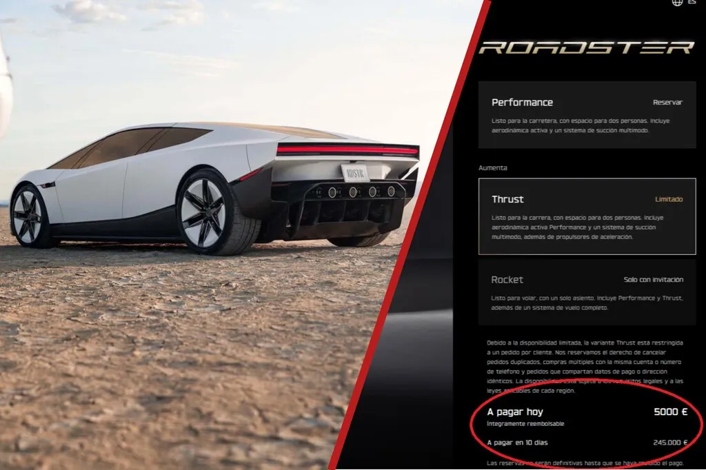 Hay que ser muy valiente para gastarse 250.000 euros en el Tesla Roadster que vuela. Sobre todo porque Tesla no garantiza que vayas a recibirlo nunca