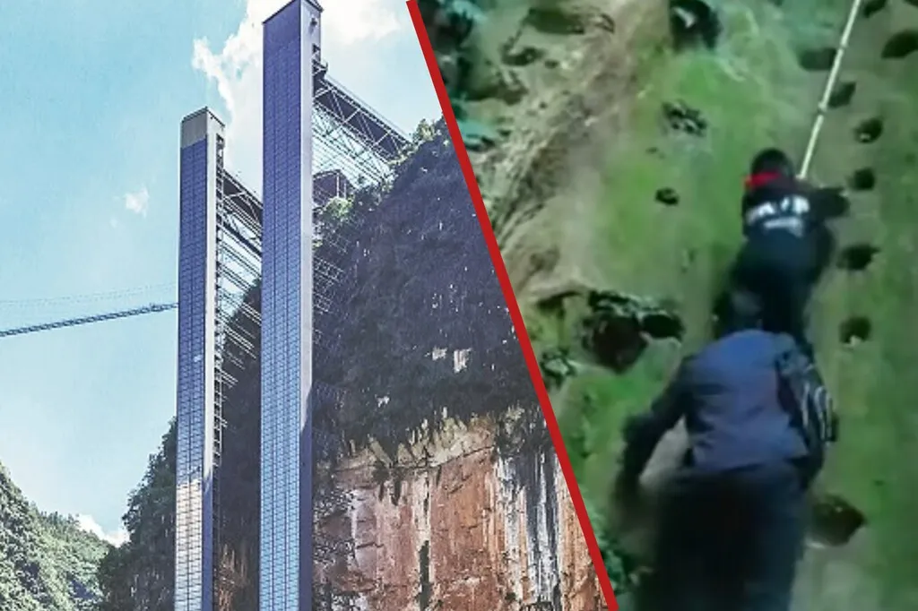 Los niños de una aldea en China tenían que escalar una montaña para llegar al colegio. Lo han solucionado con dos ascensores colosales