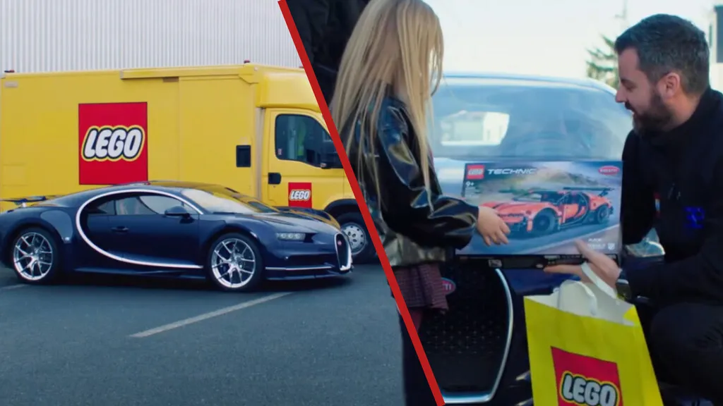 Ni Seur ni DHL: el mismísimo dueño de Bugatti les llevó a casa el Bugatti Chiron de LEGO que compraron por internet... en un Bugatti Chiron real
