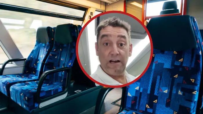 Pedro, conductor de autobuses:  “¿Quién decidió que el asiento del autobús debía parecer un fondo de pantalla de los años 80?”