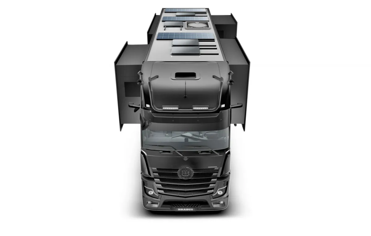 Un camión camper de lujo para jugar al GTA VI sin que te molesten, con motor diésel Mercedes 12.8L e interior de suite presidencial (30m2)